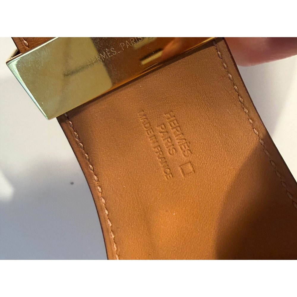 Hermes Collier de Chien CDC Bracelet Orange Alligator Gold Hardware Cuff Box - Picture 7 of 9
